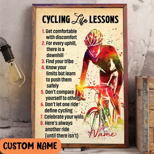 Customize Cycling Rules Poster Cycling poster, Bike Motivational Wall Art