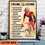 Personalized Cycling Life Lessons Poster, Cycling Lover Gift, Cycling Wall Art