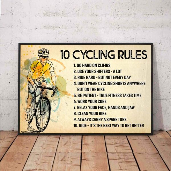 Personalized Cycling Life Lessons Poster, Cycling Lover Gift, Cycling Wall Art