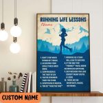 Personalized Running Life Lessons Poster, Running Lover Gift, Gift for Runner