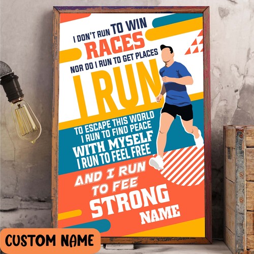 Running Poster – Go Running When You Feel Weak Motivational Wall Art