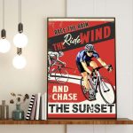 Race The Rain Cycling Poster – Gift For Biker Cyclist, Motivational Wall Art