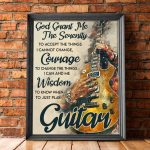 Just Play Guitar Poster- Musical Instrument Play Wall Art, Guitarist Bass Lover Gift
