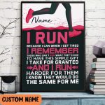 Woman Running Inspirational Poster Athlete, Sprinter, Jogger, Road Runner Gift Personalized