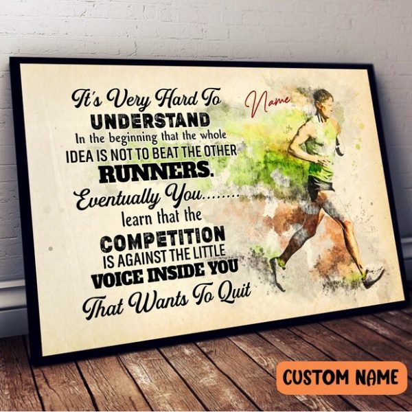 Runner Learn From Competition Poster Motivation Wall Art For Athlete Track and Field Coach