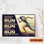 Run To Make Something Happen Poster Custom Female Runner Marathon Runner Gift