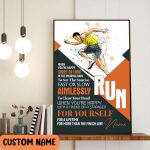 Run When You’re Happy Motivation Poster Wall Art Sprinter, Jogger, Road Runner Gift