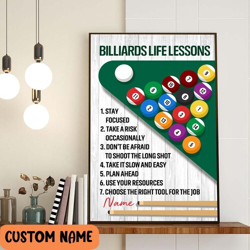Darts Life Lessons Poster, Personalized Game Room Poster, Dart Board Wall Art