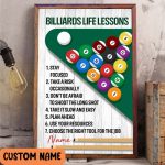 BILLIARDS LIFE LESSONS FOR ROOM AESTHETIC Poster Game Room Board Game Decor