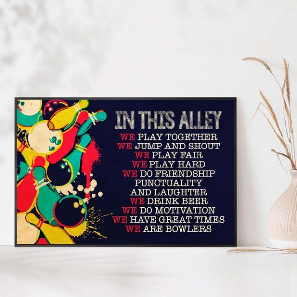 In This Alley We Are Blowers Poster, Bowling Wall Art, Board Game Motivation Poster