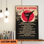 Personalized Black Belt Attitude Wall Art, Karate Martial Art Poster, Martial Art Addicted Gift