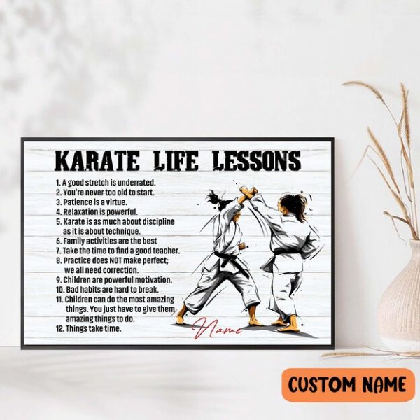 Karate Life Lessons Poster, Inspirational Gift For Karate Lovers, Martial Art Player