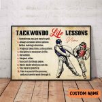 Teakwondo Life Lessons Poster,  Motivation Quote Gift For Martial Arts Player