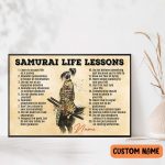 Samurai Life Lessons Poster, Japanese Samurai Warrior Wall Art Martial Art Lovers