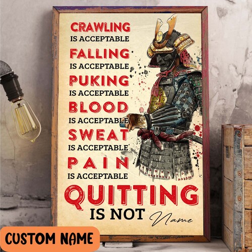 Samurai Life Lessons Poster, Japanese Samurai Warrior Wall Art Martial Art Lovers