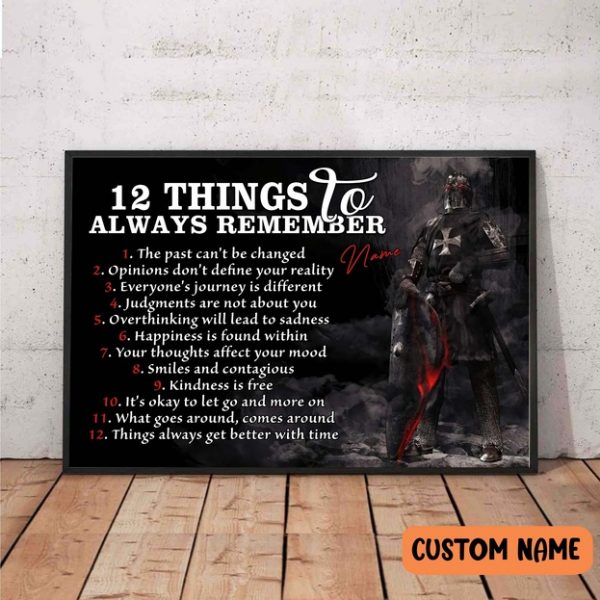 Knight Templar Poster –  Be Without Fear Stand Brave Motivation Personalized Gift