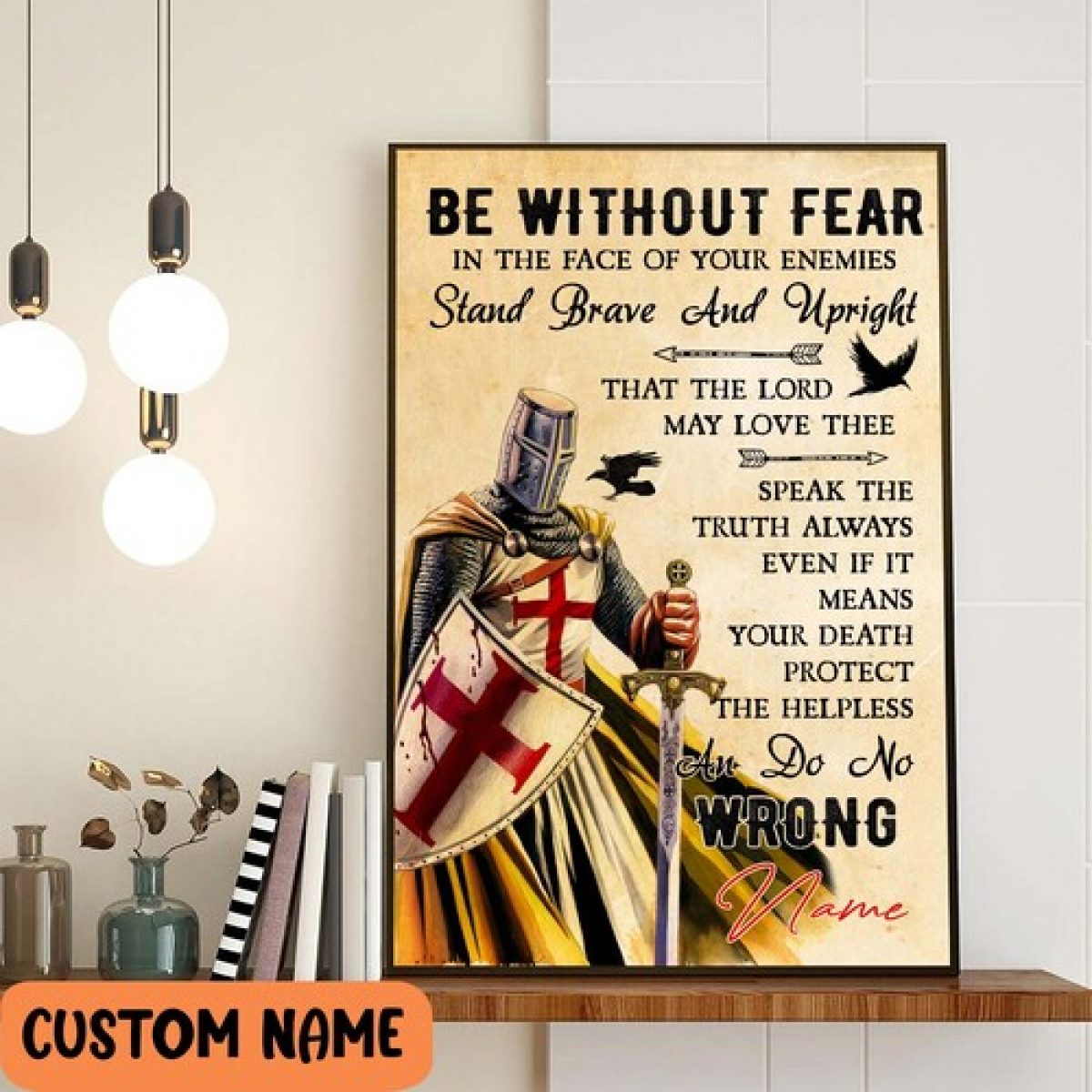 ZONDER Poster Su Tela Templar Knights (2) – Stampa Moderna 50x75 Cm, Arte Da Parete Vintage Per Soggiorno E Camera