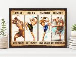 Muay Thai Humble But Confidence Poster – Motivational Gift For Boy Love Martial Arts