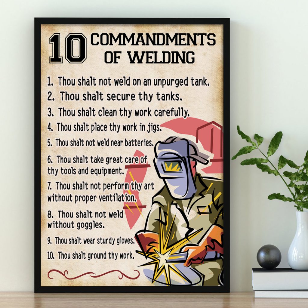 10 Commandments Of Welding Welder Vertical Poster For Welder Dad Son On Father’S Day