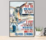 Don’t Fly To Win Races Pilot Poster – Aviation Knowledge Wall Art Gift For Flight Engineer