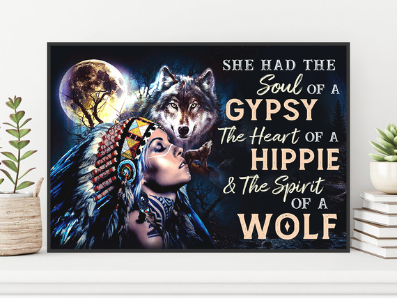 Native Wolf Be That Girl Poster – Inspirational Wall Art For Native Girl Indigenous People