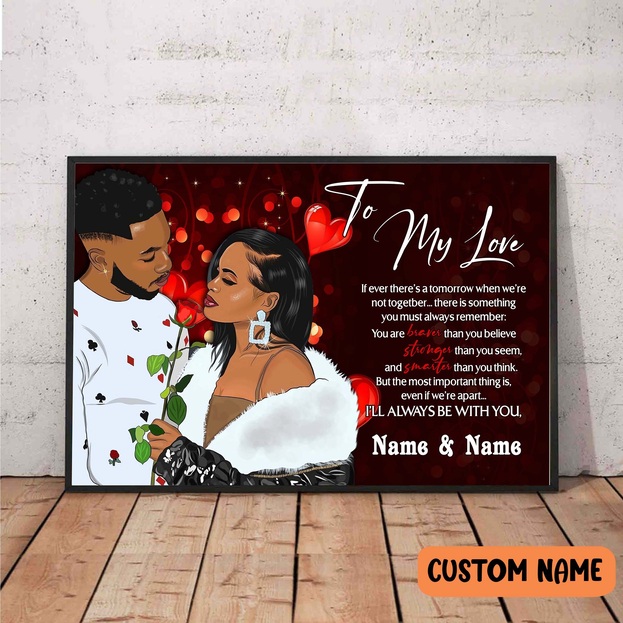 Custom Husband N Wife Poster To My Love Melanin Couple African American Couple Wall Art