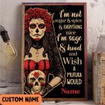 Skull Tattoo Poster I’m Not Sugar And Spice And Everything Nice Personalized Gift