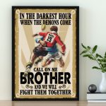 Personalized Rugby Poster – Call on me brother Motivational Wall Art