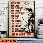 An Archery Man Horizontal Poster Inspiration Wall Art Gift For Archery Lovers