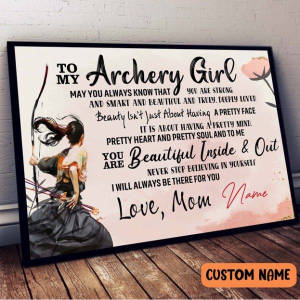 Letter To Archery Girl From Mom Poster Encourage Gift Motivational Wall Art