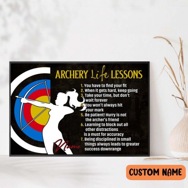 Archery Life Lessons Poster Gift For Archery Lovers With Motivational Sayings