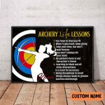 Archery Life Lessons Poster Gift For Archery Lovers With Motivational Sayings