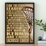 Lacrosse Coach Team Leader Dedicated Motivate And Listen Poster Meaningful Gift