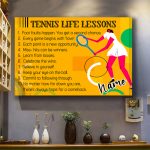 Tennis Life Lesson For Women Poster Motivation Wall Art Idea Gift For Sport Girl