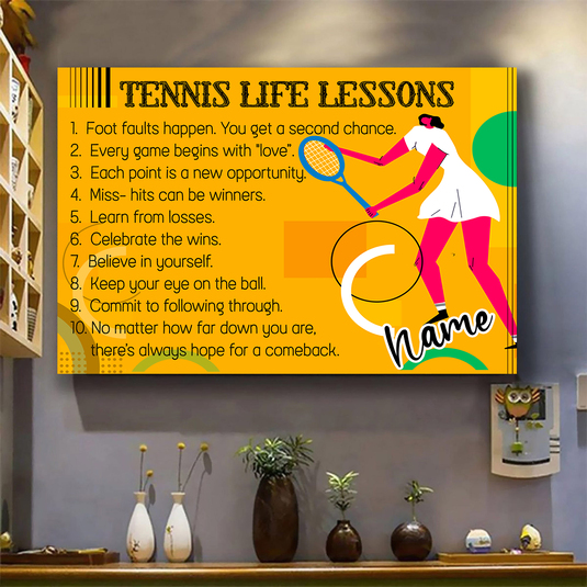 Tennis Life Lesson Poster Gift For Boy, Tennis Player, Dad On Father’s Day Mother’s Day