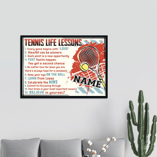 Tennis Life Lesson Poster Gift For Boy, Tennis Player, Dad On Father’S Day Mother’S Day