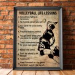 Custom Volleyball Life Lessons Poster For Men Gift for Athletes, Volleyball Player