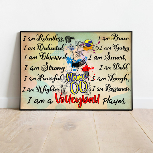 Volleyball I Am Brave Smart Personalized Poster Gift Idea For Volleyball Player
