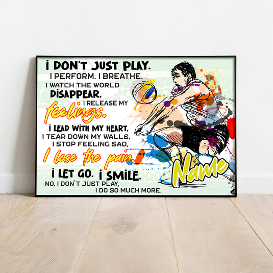 Volleyball I Lead With My Heart Poster Gift For Son Men Love Volleyball