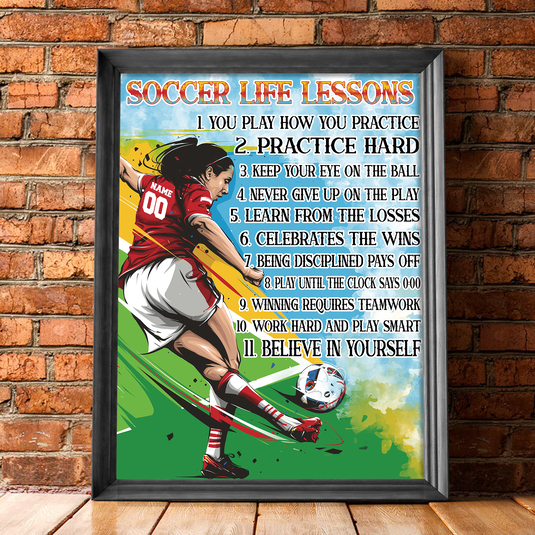 Soccer Life Lesson For Women Poster Motivated Wall Art Gift For Sport Girl