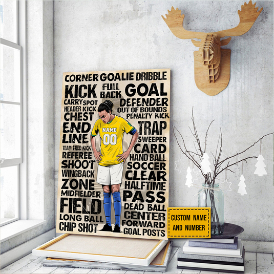 Soccer Women Never Lose Poster Soccer Player Wall Art Motivated Gift