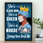 Black Nurse Poster Black Queen Healthcare Worker Caregiver African Nurse Art