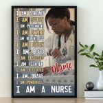 Black Medical Worker Cavegiver – Brave Bold Fighter I Am A Nurse Motivated Poster