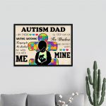 Autism Awareness Dad Supporter Poster Motivated Gift for Autism Son Daughter