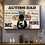 Autism Awareness Dad Supporter Poster Motivated Gift for Autism Son Daughter