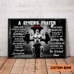 A Gymer’s Prayer Vintage Barbell Poster, Fitness Lover, Bodybuilder Print Wall Art