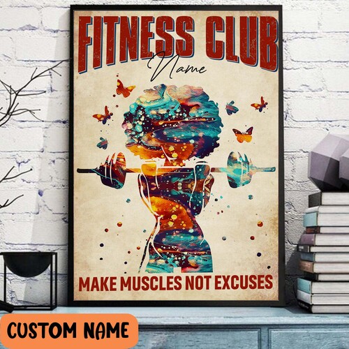 Personalized Weightlifting Fitness Club Make Muscles Poster For Women