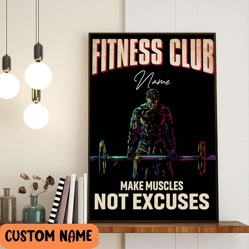 Personalized Weightlifting Fitness Club Make Muscles Poster For Women