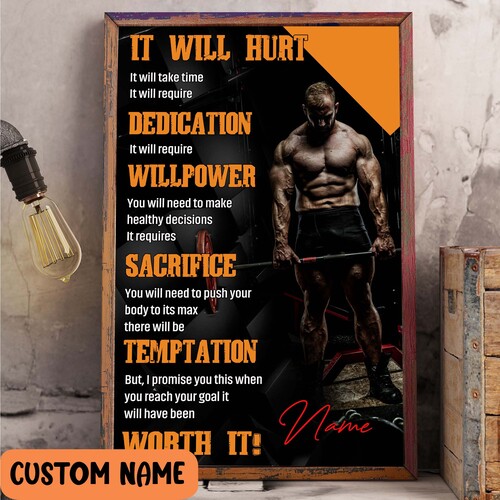 Gym Rules, Code Of Conduct Personalized Wall Art Weightlifting Man Gift