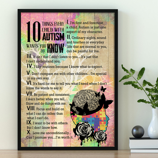 Letter To My Daughter You Are Braver Autism Awareness Poster Motivation Wall Art